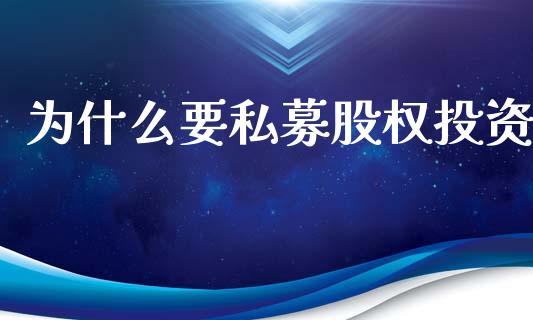 为什么要私募股权投资_https://wap.lcpcjs.com_美股行情_第1张
