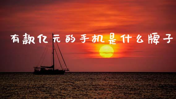 有款亿元的手机是什么牌子_https://wap.lcpcjs.com_外汇市场_第1张