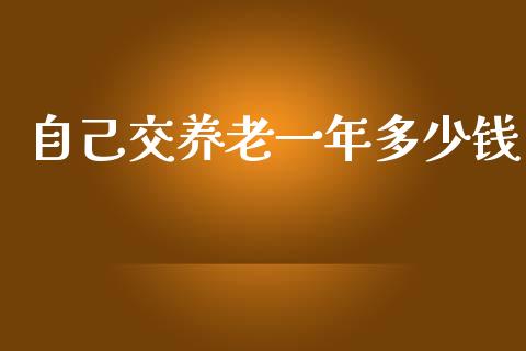 自己交养老一年多少钱_https://wap.lcpcjs.com_股港行情_第1张