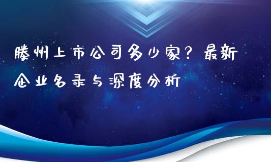 滕州上市公司多少家？最新企业名录与深度分析_https://wap.lcpcjs.com_外汇市场_第1张