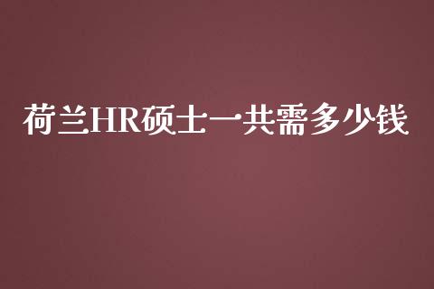 荷兰HR硕士一共需多少钱_https://wap.lcpcjs.com_股港行情_第1张