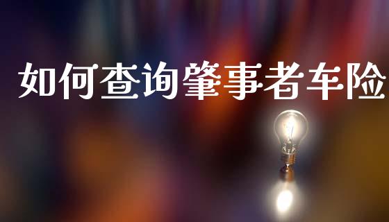 如何查询肇事者车险_https://wap.lcpcjs.com_股港行情_第1张
