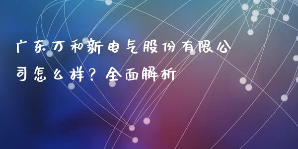 广东万和新电气股份有限公司怎么样？全面解析_https://wap.lcpcjs.com_全球经济_第1张
