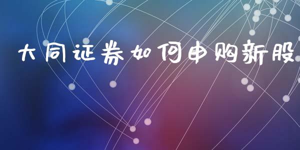大同证券如何申购新股_https://wap.lcpcjs.com_美股行情_第1张