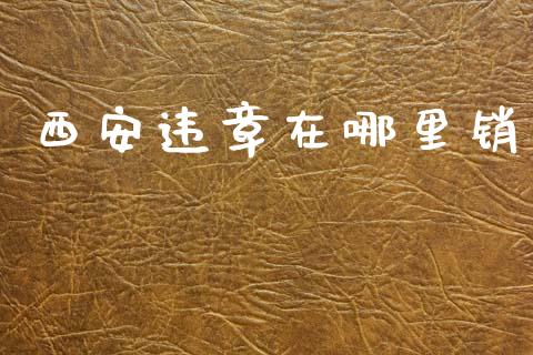 西安违章在哪里销_https://wap.lcpcjs.com_外汇市场_第1张