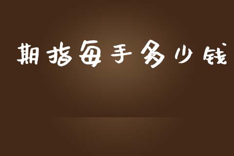 期指每手多少钱_https://wap.lcpcjs.com_全球经济_第1张