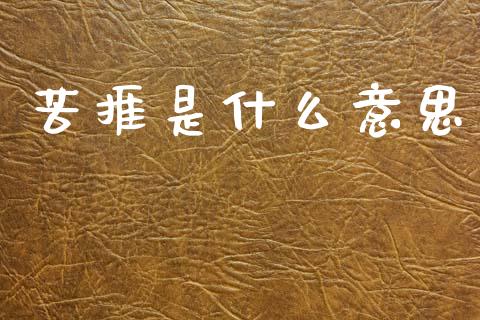 苦捱是什么意思_https://wap.lcpcjs.com_外汇市场_第1张