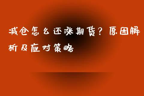 减仓怎么还涨期货？原因解析及应对策略_https://wap.lcpcjs.com_外汇市场_第1张