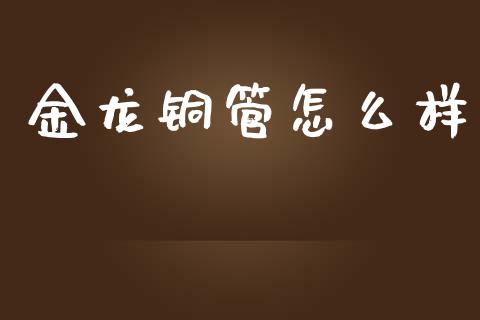 金龙铜管怎么样_https://wap.lcpcjs.com_全球经济_第1张