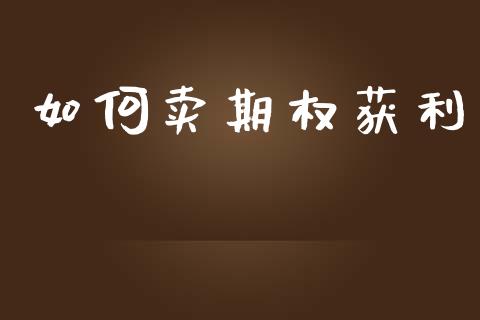 如何卖期权获利_https://wap.lcpcjs.com_外汇市场_第1张