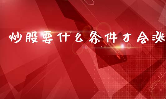 炒股要什么条件才会涨_https://wap.lcpcjs.com_美股行情_第1张