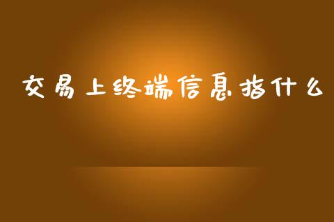 交易上终端信息指什么_https://wap.lcpcjs.com_美股行情_第1张
