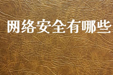 网络安全有哪些_https://wap.lcpcjs.com_美股行情_第1张