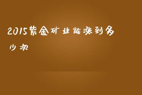 2015紫金矿业能涨到多少次_https://wap.lcpcjs.com_全球经济_第1张