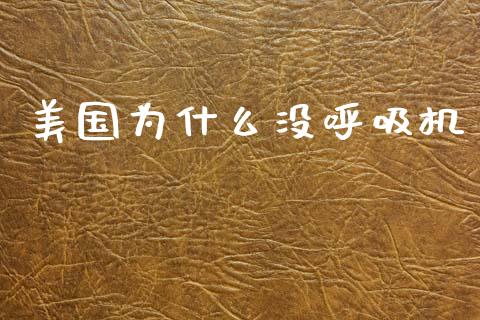 美国为什么没呼吸机_https://wap.lcpcjs.com_美股行情_第1张