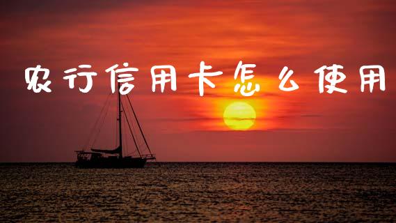 农行信用卡怎么使用_https://wap.lcpcjs.com_美股行情_第1张