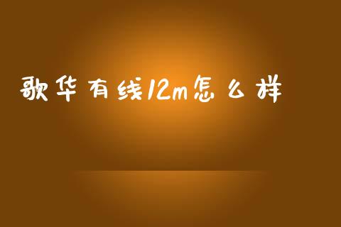 歌华有线12m怎么样_https://wap.lcpcjs.com_美股行情_第1张