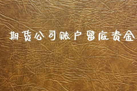 期货公司账户留底资金_https://wap.lcpcjs.com_全球经济_第1张