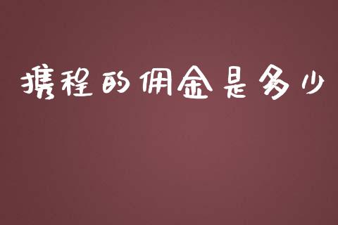 携程的佣金是多少_https://wap.lcpcjs.com_全球经济_第1张