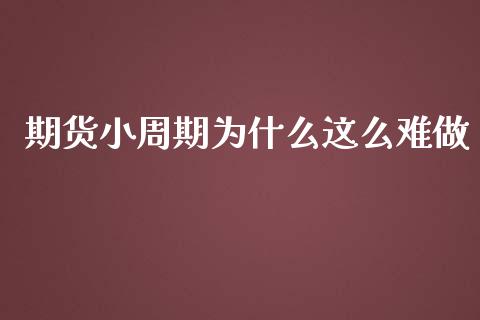 期货小周期为什么这么难做_https://wap.lcpcjs.com_美股行情_第1张