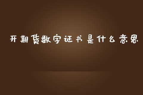 开期货数字证书是什么意思_https://wap.lcpcjs.com_股港行情_第1张
