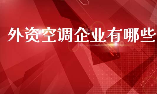 外资空调企业有哪些_https://wap.lcpcjs.com_外汇市场_第1张