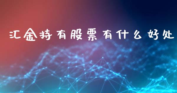 汇金持有股票有什么好处_https://wap.lcpcjs.com_股港行情_第1张