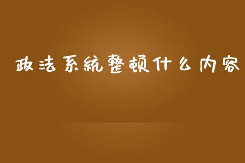 政法系统整顿什么内容_https://wap.lcpcjs.com_股港行情_第1张