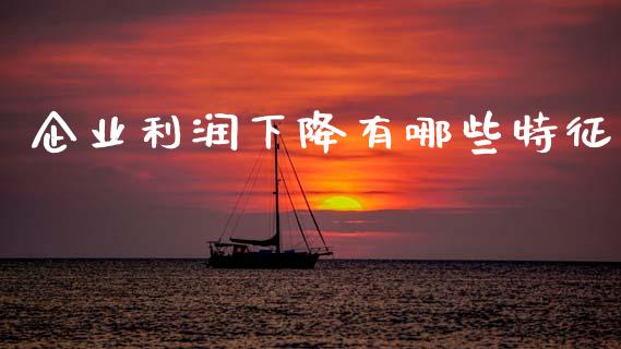 企业利润下降有哪些特征_https://wap.lcpcjs.com_股港行情_第1张