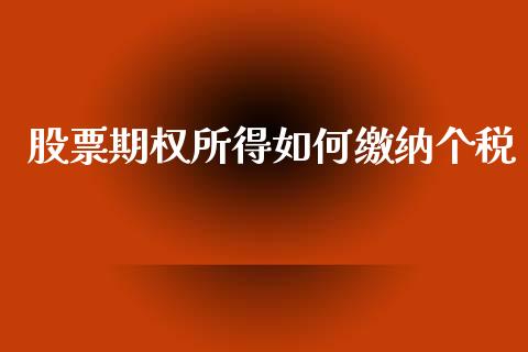 股票期权所得如何缴纳个税_https://wap.lcpcjs.com_全球经济_第1张