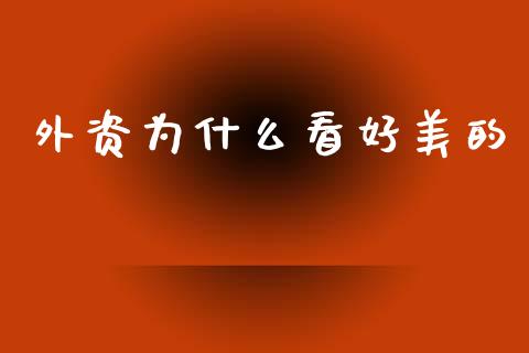 外资为什么看好美的_https://wap.lcpcjs.com_外汇市场_第1张
