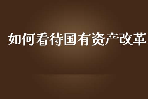 如何看待国有资产改革_https://wap.lcpcjs.com_外汇市场_第1张
