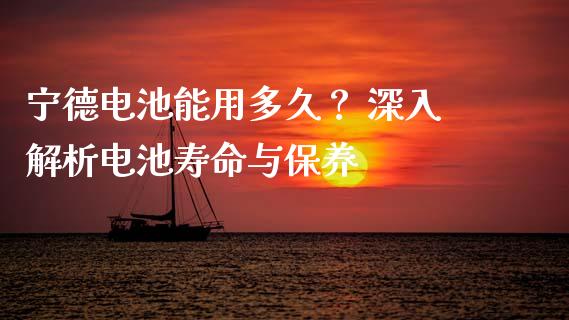 宁德电池能用多久？ 深入解析电池寿命与保养_https://wap.lcpcjs.com_全球经济_第1张