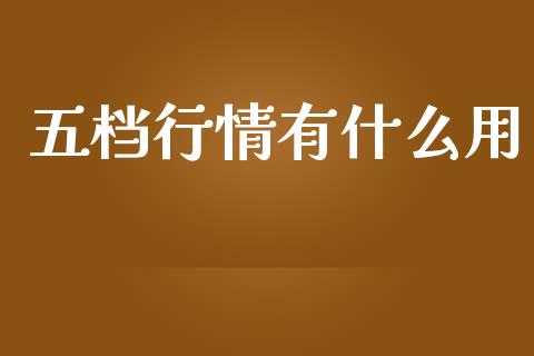 五档行情有什么用_https://wap.lcpcjs.com_股港行情_第1张