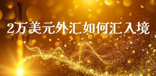 2万美元外汇如何汇入境_https://wap.lcpcjs.com_外汇市场_第1张