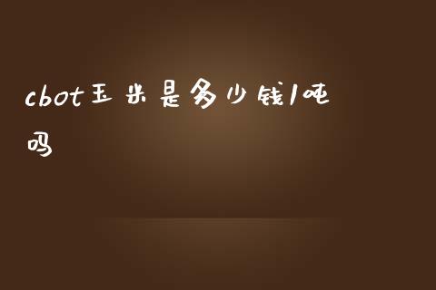 cbot玉米是多少钱1吨吗_https://wap.lcpcjs.com_美股行情_第1张