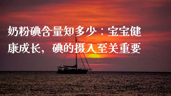 奶粉碘含量知多少：宝宝健康成长，碘的摄入至关重要_https://wap.lcpcjs.com_股港行情_第1张