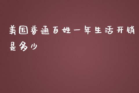 美国普通百姓一年生活开销是多少_https://wap.lcpcjs.com_股港行情_第1张