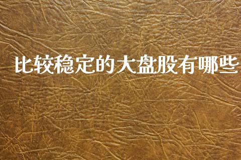 比较稳定的大盘股有哪些_https://wap.lcpcjs.com_美股行情_第1张