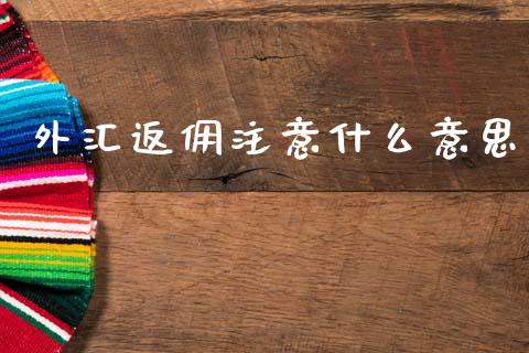 外汇返佣注意什么意思_https://wap.lcpcjs.com_全球经济_第1张