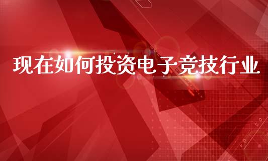 现在如何投资电子竞技行业_https://wap.lcpcjs.com_全球经济_第1张