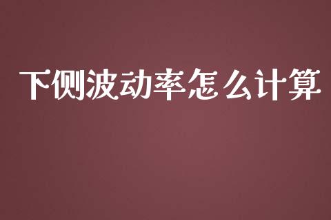 下侧波动率怎么计算_https://wap.lcpcjs.com_全球经济_第1张