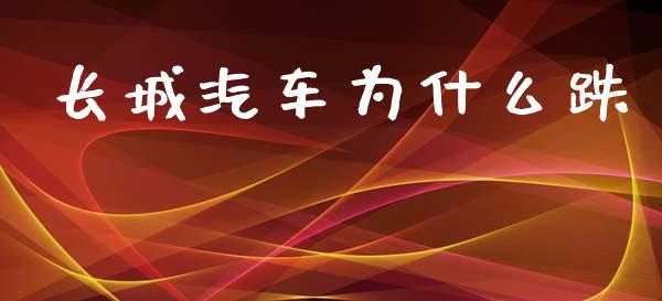 长城汽车为什么跌_https://wap.lcpcjs.com_全球经济_第1张