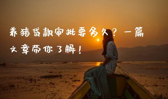 养猪贷款审批要多久？一篇文章带你了解！_https://wap.lcpcjs.com_美股行情_第1张