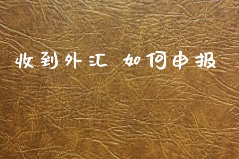 收到外汇 如何申报_https://wap.lcpcjs.com_美股行情_第1张