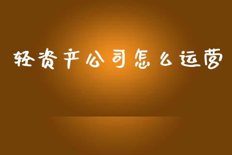 轻资产公司怎么运营_https://wap.lcpcjs.com_美股行情_第1张