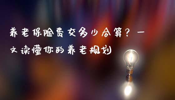 养老保险费交多少合算？一文读懂你的养老规划_https://wap.lcpcjs.com_美股行情_第1张