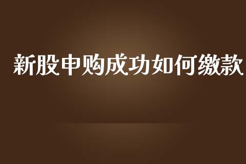 新股申购成功如何缴款_https://wap.lcpcjs.com_外汇市场_第1张