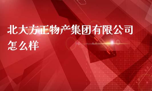 北大方正物产集团有限公司怎么样_https://wap.lcpcjs.com_全球经济_第1张