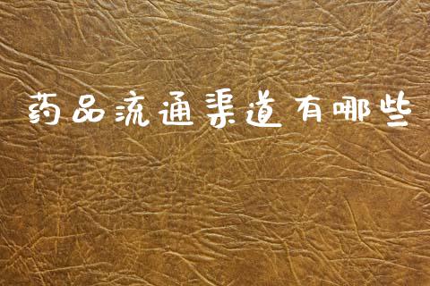 药品流通渠道有哪些_https://wap.lcpcjs.com_外汇市场_第1张